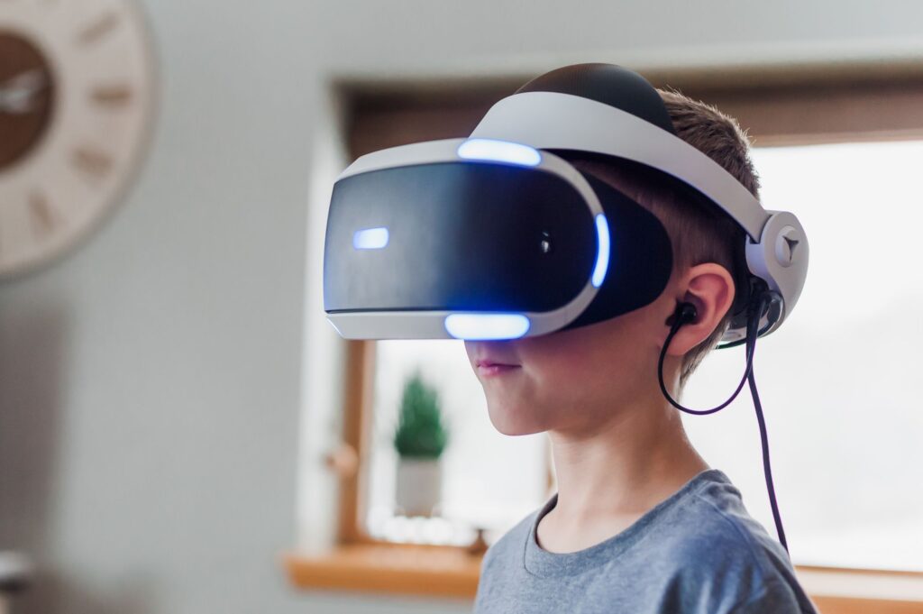 kid using VR